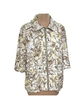 Vintage Westbound Jacket Size Large Tab Sleeve Ruffle Neck Full Zip Lightweight